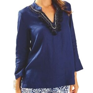 Lilly Pulitzer Linen Amelia Island Tunic EUC